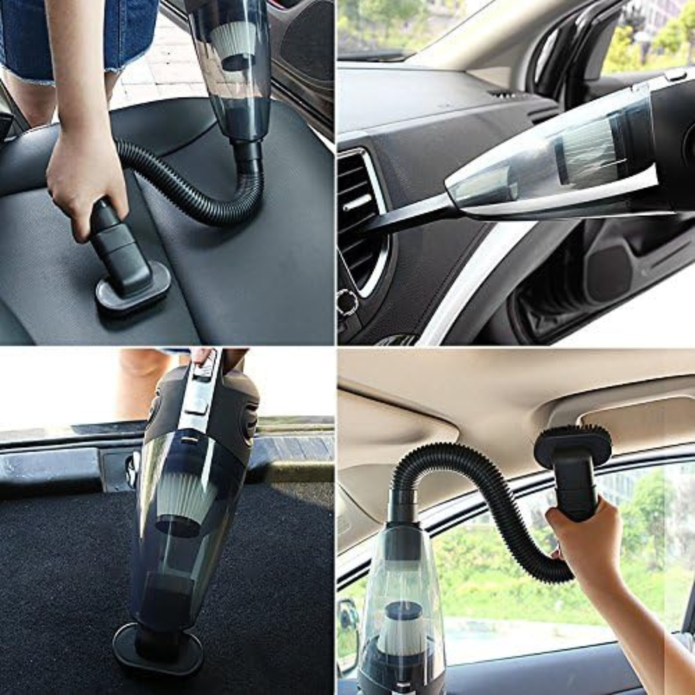 Portable Car Vacuum Cleaner, 120W, Hepa Filter, 2500mAh, Accessories Included, Black
