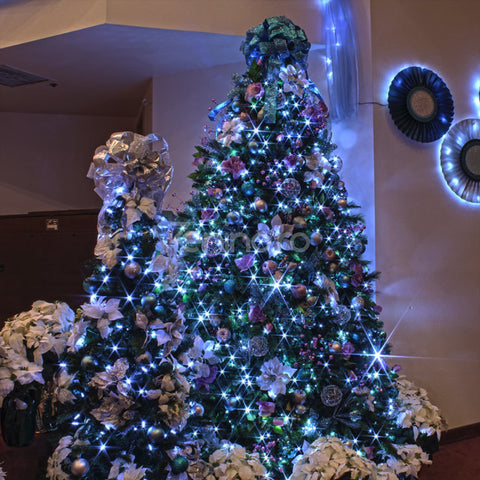 Instalatie de Craciun, Liniara, Becuri LED, Multicolor, 8 Jocuri de Lumini, Fir Negru, 220V, Controler