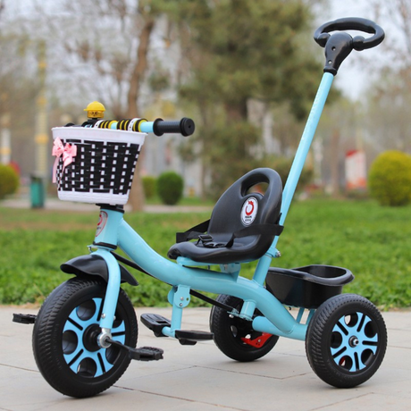 Tricicleta pentru Copii, Ghidon cu Cos Depozitare, Maner Impingere, 1-5 Ani