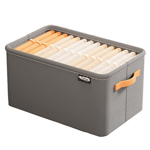 Clothes Storage Box, Metal Frame, Textile Material, with Handles