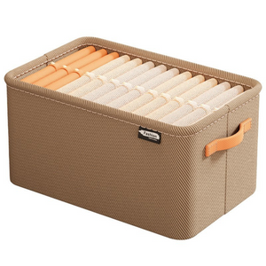 Clothes Storage Box, Metal Frame, Textile Material, with Handles