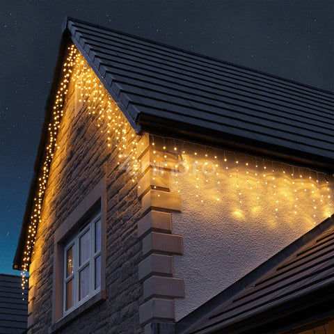 Instalatie de Craciun, Tip Turturi, Becuri LED, 8 Jocuri de Lumini, Conectare la Retea, Fir Transparent, Prelungitor 1.5m, Alb Cald, Rece, Multicolor