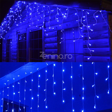 Instalatie de Craciun, Tip Turturi, Becuri LED, 8 Jocuri de Lumini, Conectare la Retea, Fir Transparent, Prelungitor 1.5m, Alb Cald, Rece, Multicolor