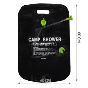 Dus Portabil cu Incalzire Solara, pentru Camping, 20/40L, Inchidere Etansa, Maner pentru Agatare, Usor de Umplut, Negru