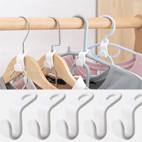Set of 10 Hanger Organizers, Space Saving, Suitable for Bags, Accessories, Durable Material, White