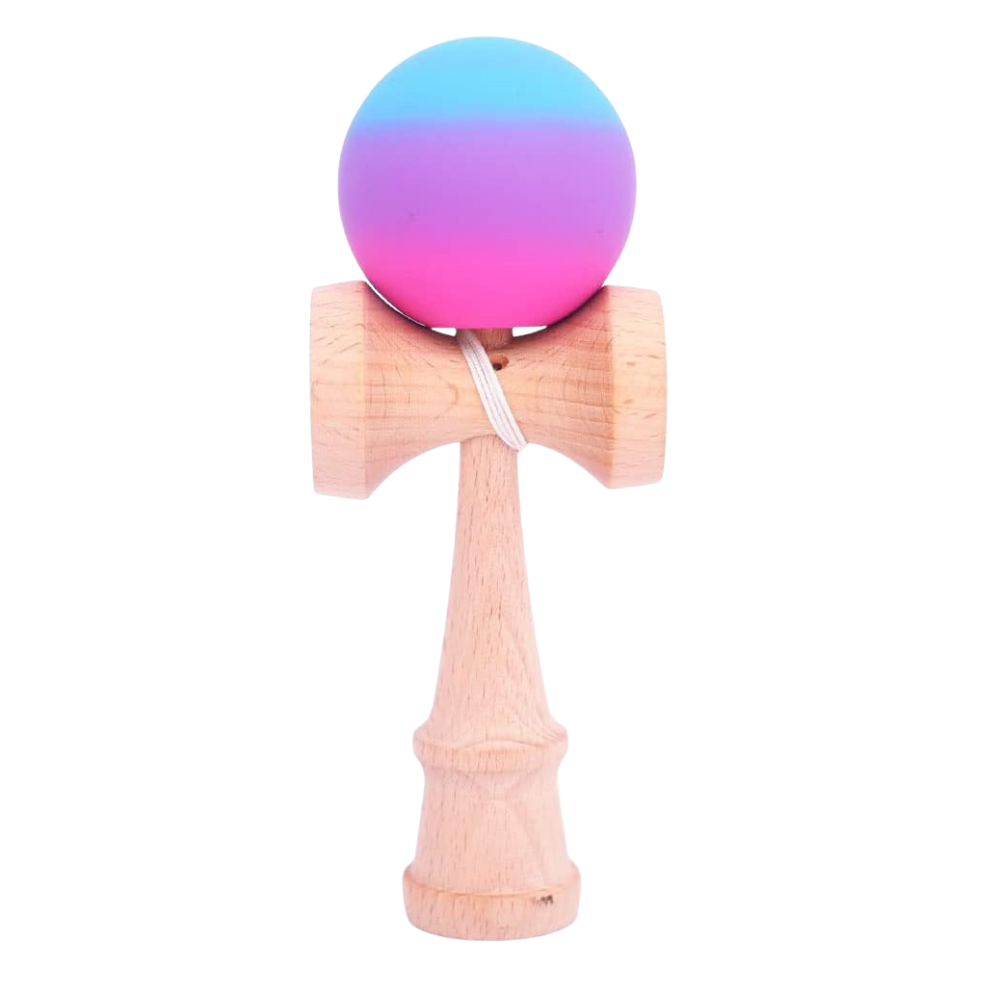 Kendama Original Profesional, Model Gradient, 18cm, din Lemn, Joc Interactiv, Copii si Adulti