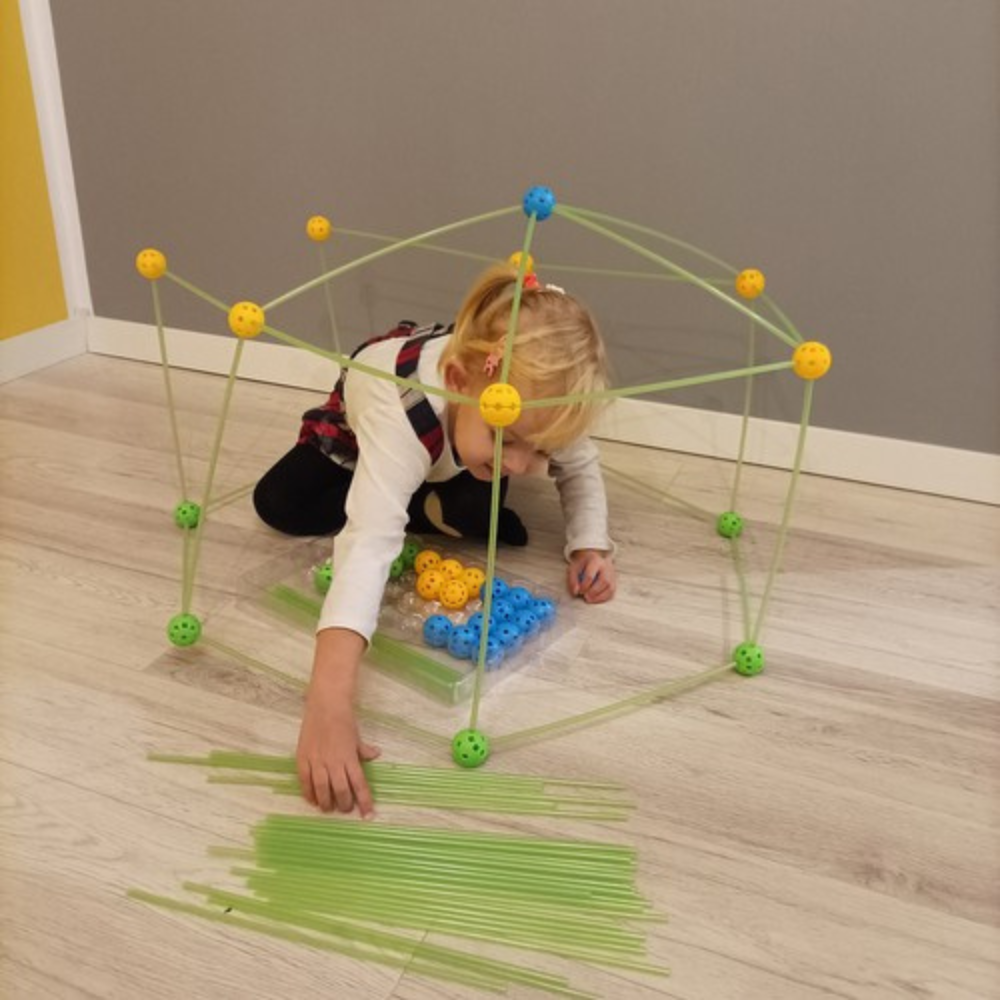3D Конструктор с 87 части, Палатка, Крепост, за деца, За вътрешна/външна употреба