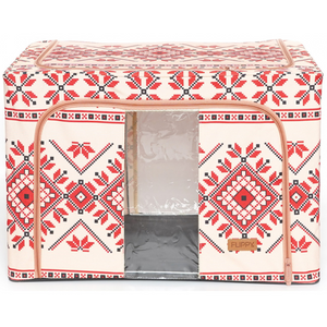 Cutie de Depozitare, Model Traditional, 66-100L, Material Textil, Cadru Otel, cu Fermoar
