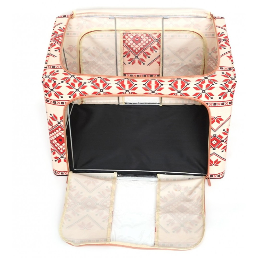 Cutie de Depozitare, Model Traditional, 66-100L, Material Textil, Cadru Otel, cu Fermoar