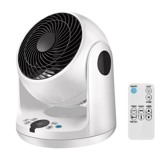 Ventilator Portabil cu Telecomanda, Ecran Tactil, A++, 38W, Temporizator Inteligent, 3 Moduri de Functionare, 55dB, Cablu Alimentare, 27cm, Alb