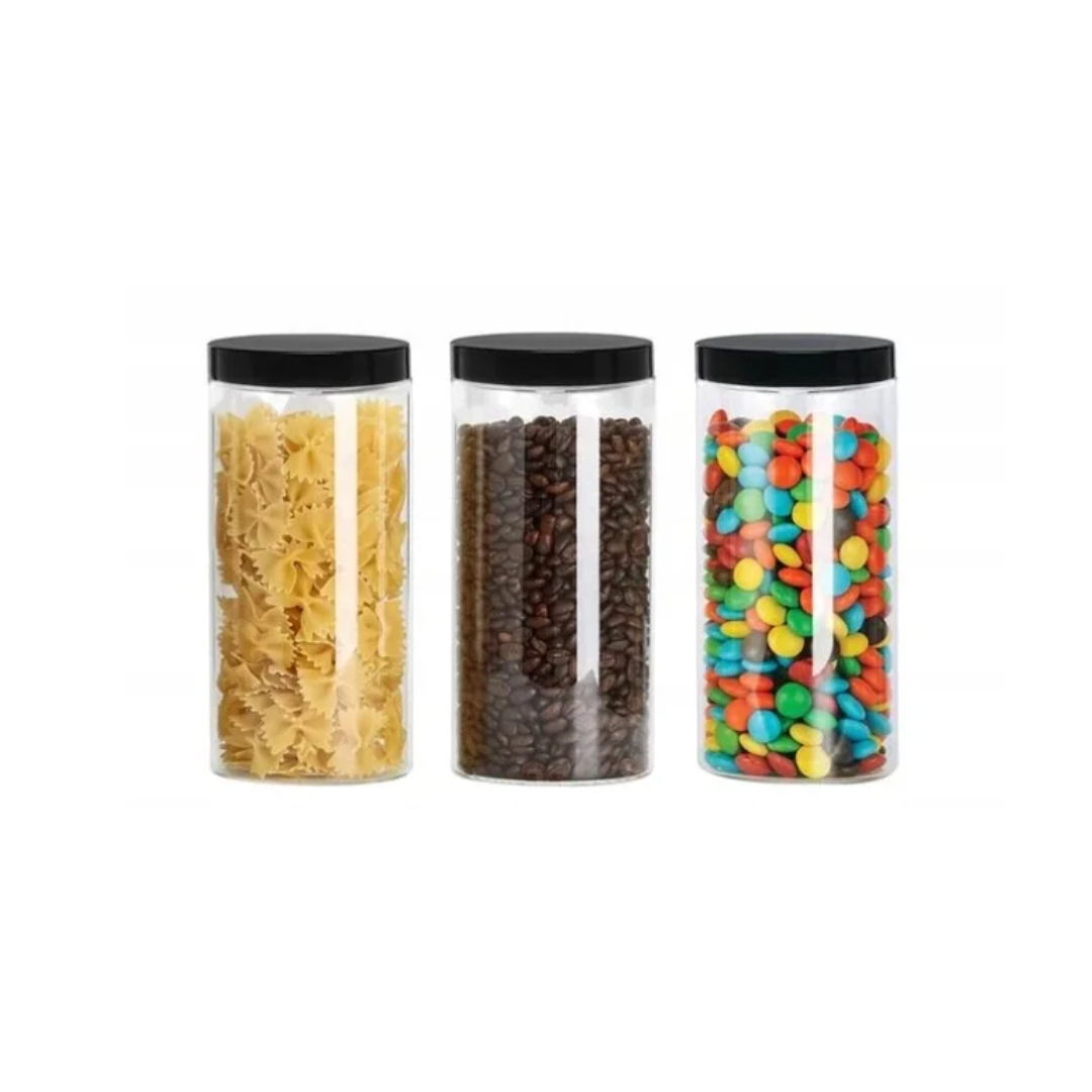 Set Recipiente Depozitare, Condimente, Paste, Cereale, 1500 ml, Organizare Eficienta, Inchidere Etansa, Plastic, Transparent
