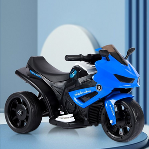 Motocicleta Electrica, Functie Anti-Rasturnare, Lumini si Muzica, cu Acumulator, Copii 1-4 Ani, Albastru