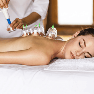 Set of 12 Massage Cupping Cups, Vacuum Pump, Anti-Cellulite, Therapy, Relaxation, White