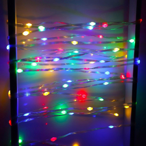 Instalatie de Craciun, Liniara, Becuri LED, Multicolor, 8 Jocuri de Lumini, Fir Transparent, 220V, Controler