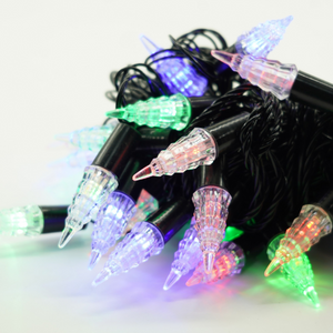 Коледна инсталация, 10 м кабел, 40 LED крушки, многоцветни, 8 светлинни ефекта, черен кабел, 220V, контролер