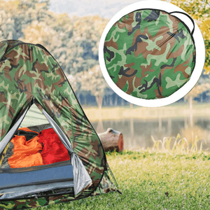 Cort Camping Instant, Capacitate 3-4 Persoane, 200x200cm, Impermeabil, Husa Inclusa, Camuflaj Army