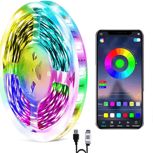 Banda Led Smart RGB, Control prin Aplicatie, Bluetooth, Lungime 5M, Sincronizare Muzica, USB, Moduri de Iluminare, Luminozitate Ajustabila, Lungime Reglabila, Interconectabila, Negru