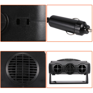 Aeroterma Auto 2in1, Functie Racire sau Incalzire, 200W, cu Maner, Cablu 1m, Montare Usoara, Negru