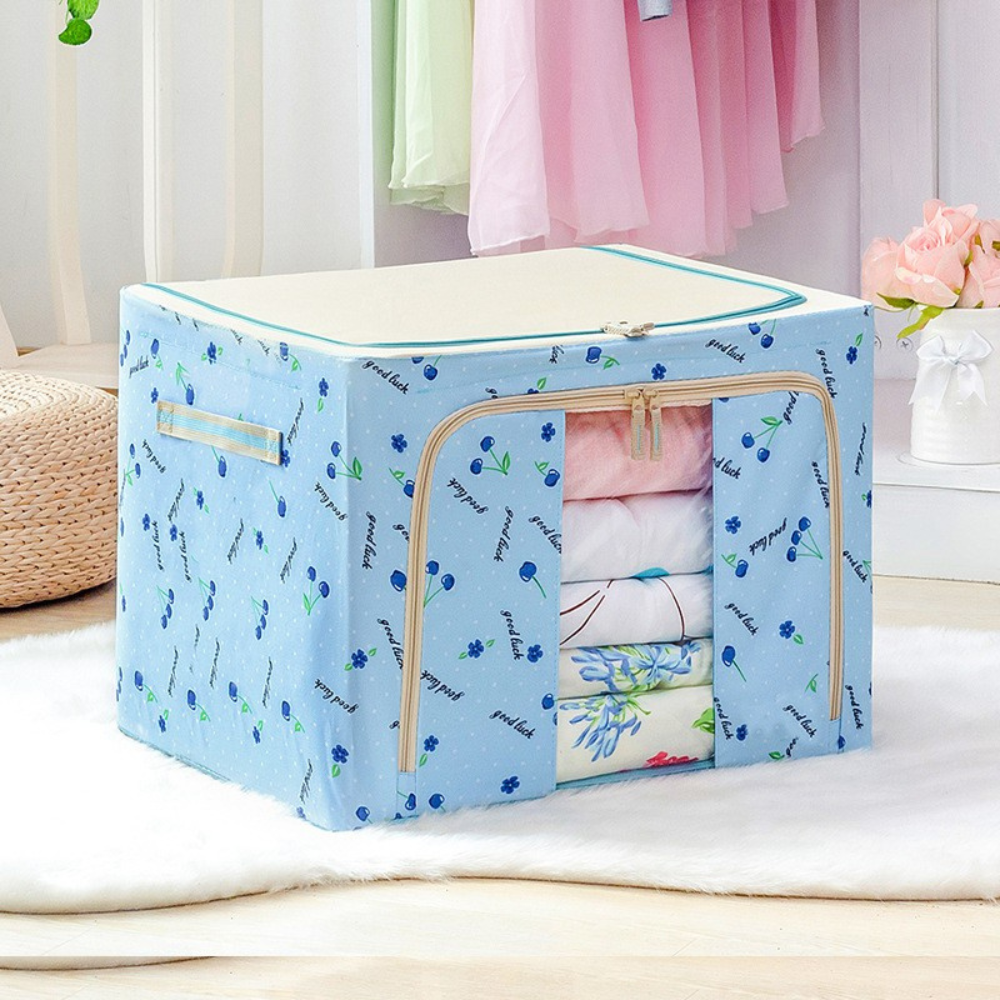 Cutie de Depozitare, Model Cirese, Pliabil, Capacitate 24L-100L, Material Textil, cu Fermoar