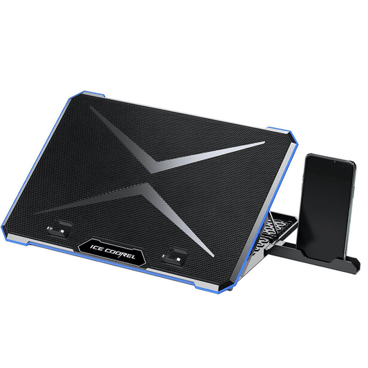 Cooler Laptop Ice K15, Gaming & Business, 17", 6 Ventilatoare, Universal, 9 Trepte de ajustare, Negru