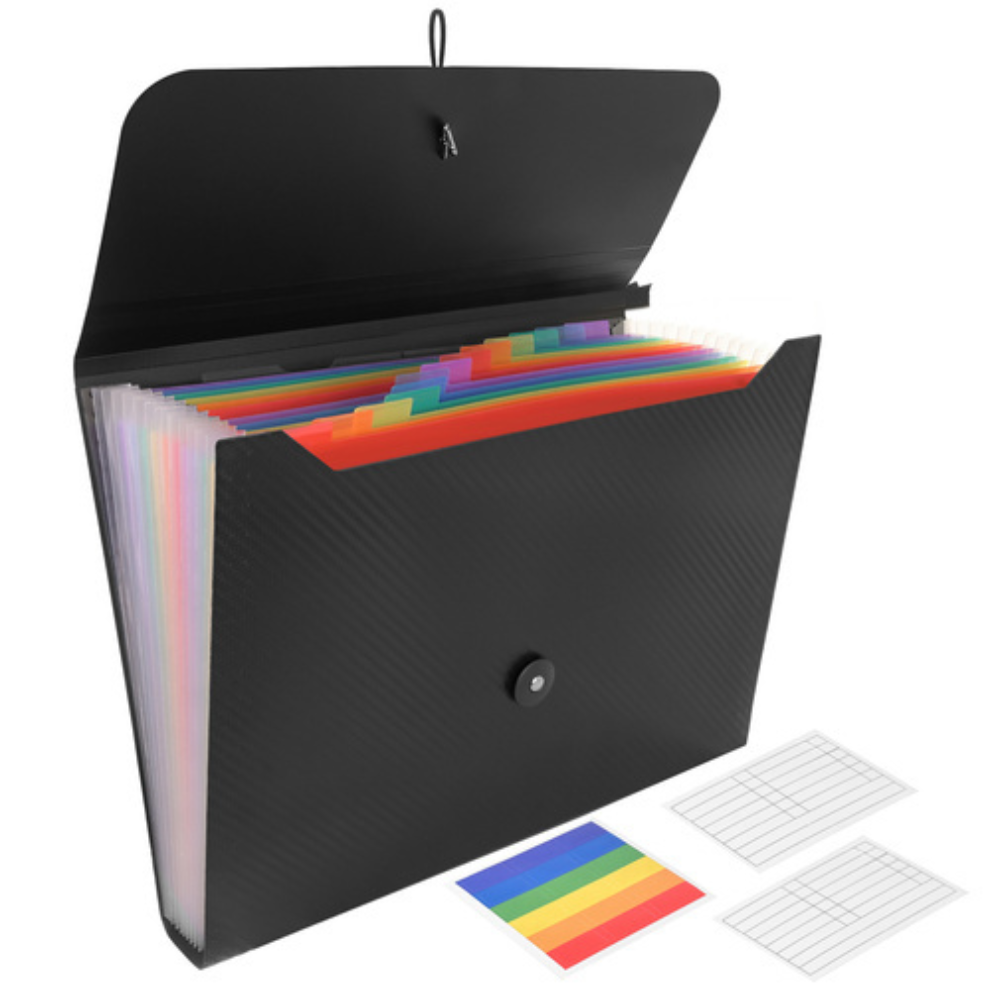 Dosar Documente, 13 Compartimente Color, Usor de Organizat, Rezistent la Umiditate