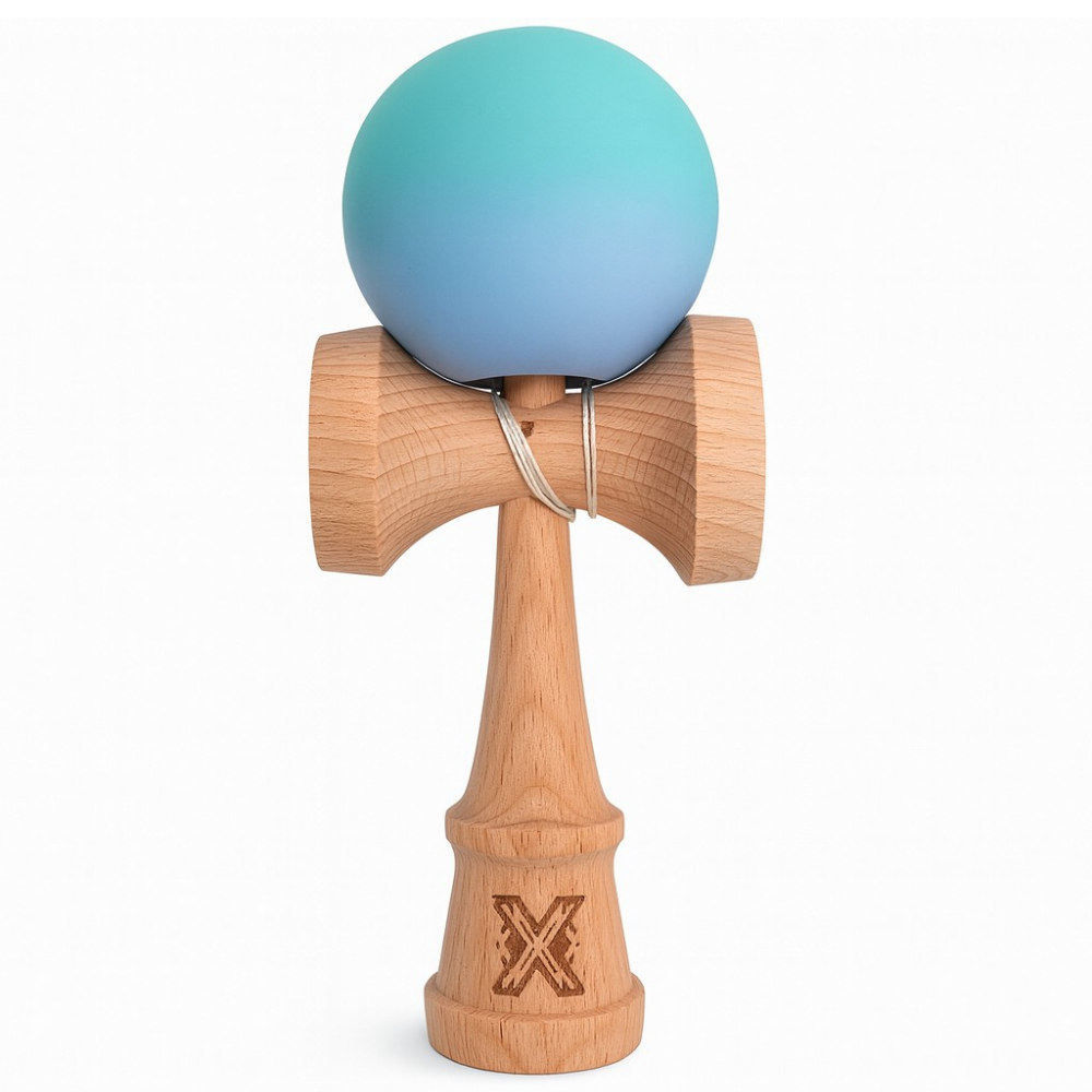 Kendama X Original, 18cm, Bila de Cauciuc, Lemn, Copii si Adulti, Joc Interactiv