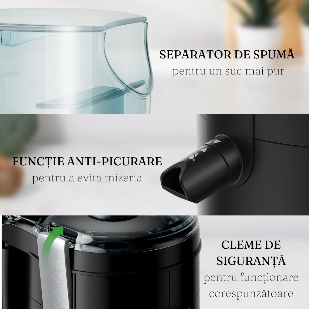 Storcator de Fructe, 600W, 2 Trepte Viteza, Functie Pulse, Recipient Suc/Pulpa, Lame Otel