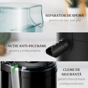 Storcator de Fructe, 600W, 2 Trepte Viteza, Functie Pulse, Recipient Suc/Pulpa, Lame Otel