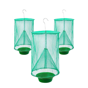 Outdoor Insect Trap Made of Mesh, Hanging, Garden, Home, Yard, Flies, Mosquitoes, Easy to Use, Bowl Included, Green