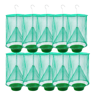Outdoor Insect Trap Made of Mesh, Hanging, Garden, Home, Yard, Flies, Mosquitoes, Easy to Use, Bowl Included, Green