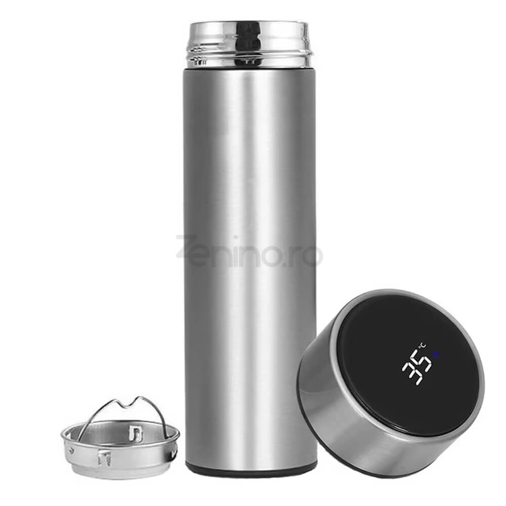 Termos Inteligent - Afisaj LED pentru Temperatura, Senzor TouchScreen, Capacitate 500ml, Otel Inoxidabil