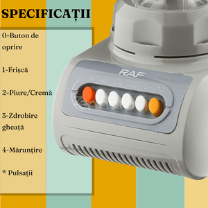 Blender 2in1, Capacitate 1.5 Litri, 200W, 4 Trepte Viteza, Rasnita Inclusa, 18000 Rpm, Functie Zdobire Gheata, Gri