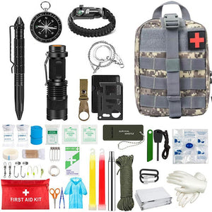 Kit Supravietuire cu Ghiozdan, 42 Piese, Echipament Prim-Ajutor, Multifunctional