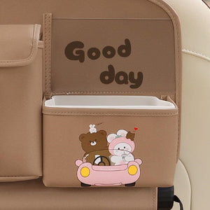 Geanta Organizare Auto, Model Ursuleti, Suport Telefon, 25x31cm