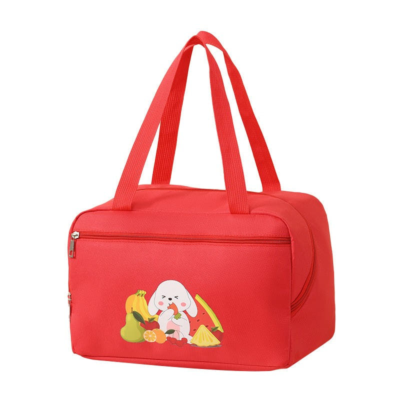 Geanta Termica pentru Pranz, Model Iepuras, 6.4L, 30x21x20cm, Impermeabila, Buzunar Frontal