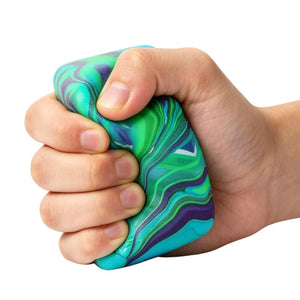 Jucarie Squishy tip Needoh, Forma Cub, Model Linii Flow din Maltoza, Antistres Senzoriala, 5x5cm