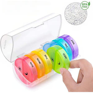 Cutie Organizare Medicamente, Saptamanala, 14 Compartimente, Compacta, Portabila