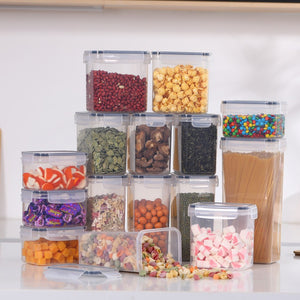 Set 15-24 Recipiente Organizare Alimente, Inchidere Etansa, Plastic Durabil, Usor de Clatit