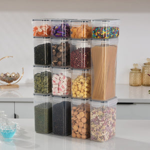 Set 15-24 Recipiente Organizare Alimente, Inchidere Etansa, Plastic Durabil, Usor de Clatit