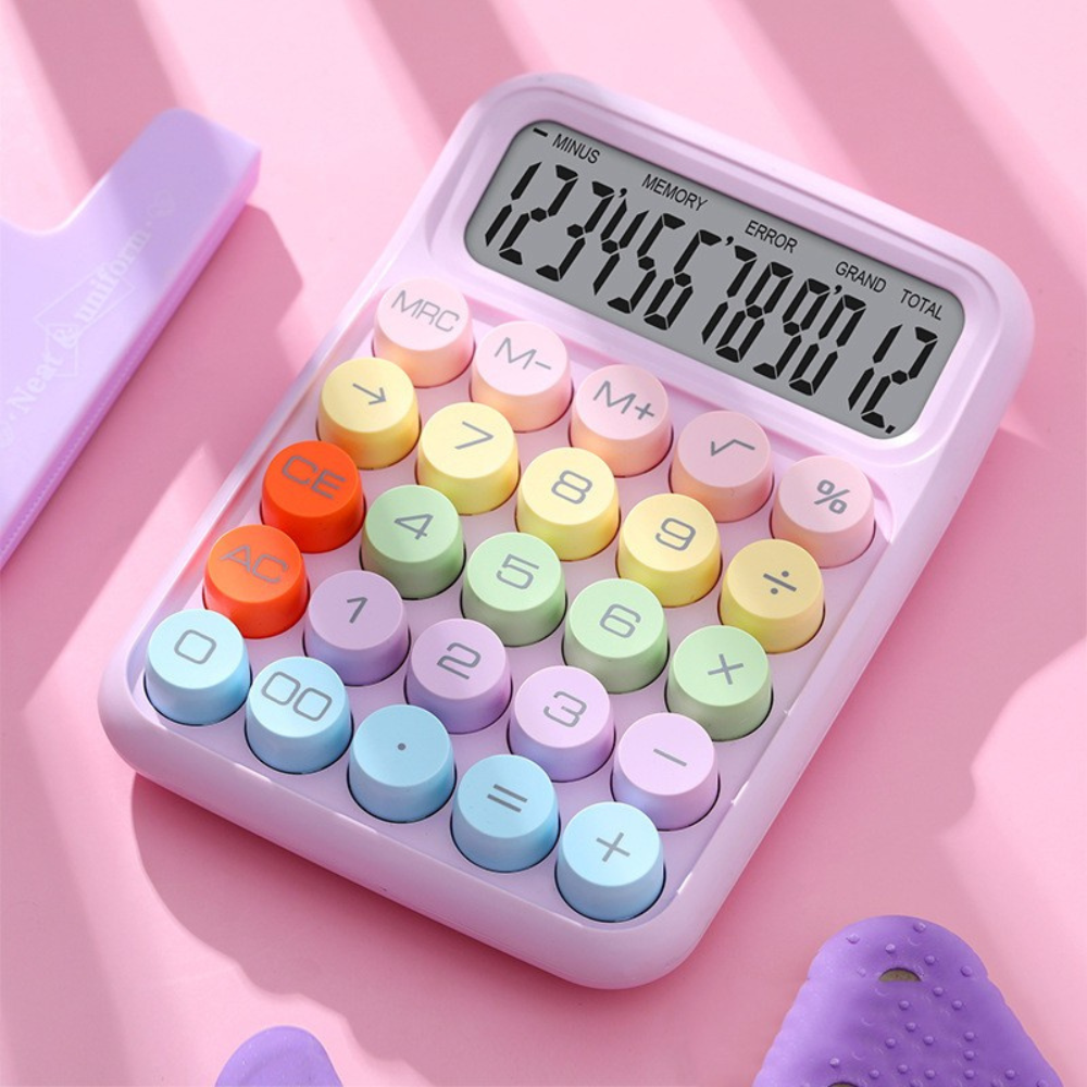 Calculator Electronic, 12 Cifre, Ecran LCD, Butoane Rotunde