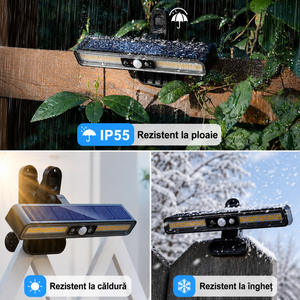 Lampa Solara cu Senzor de Miscare, 36 LED, IP55, Suport Montare Stabil