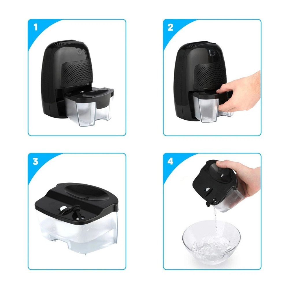 Dezumidificator Electric 22.5W, 300ml/zi, Rezervor Detasabil 600ml, Silentios, Oprire Automata