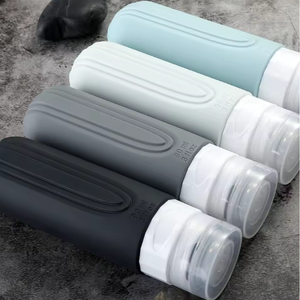 Set 4 Recipiente Calatorie, 90ml, Geanta Organizare Produse, Silicon