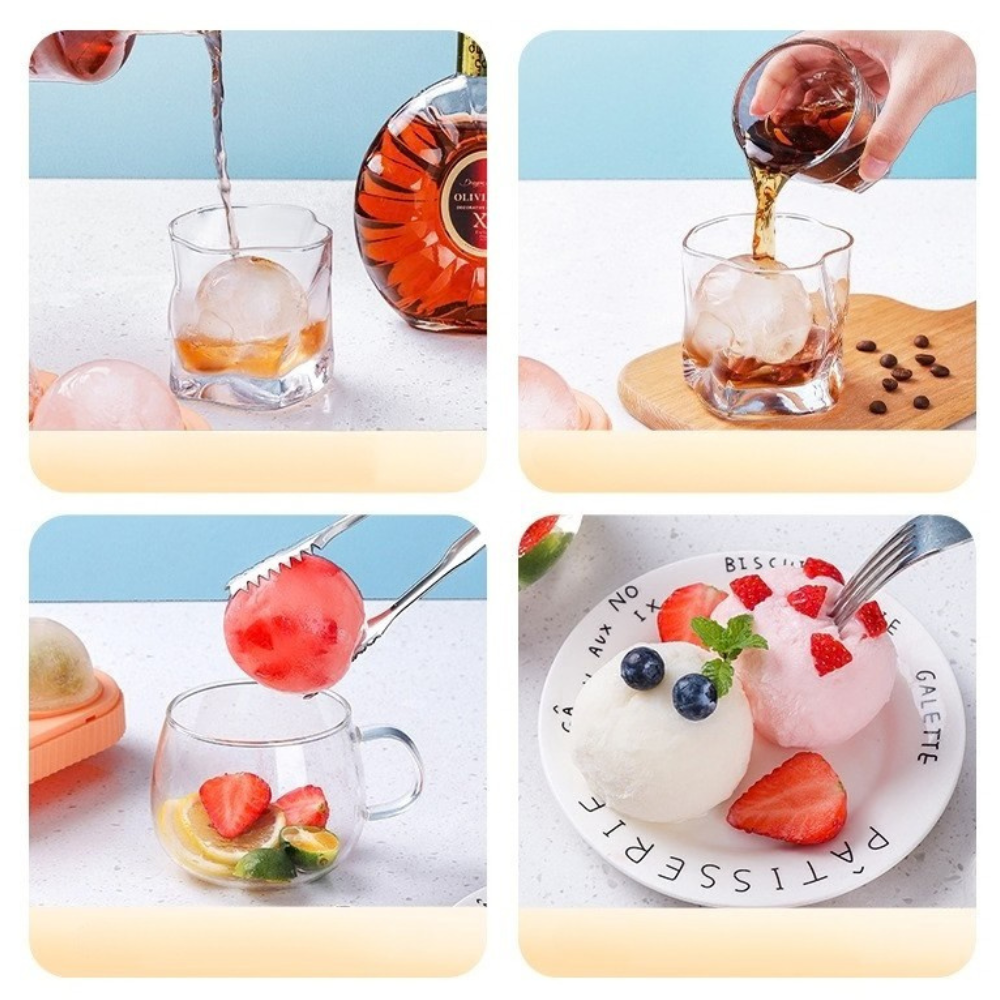 Forma de Gheata, 4 Sfere, Diametru 6.5cm, din Silicon