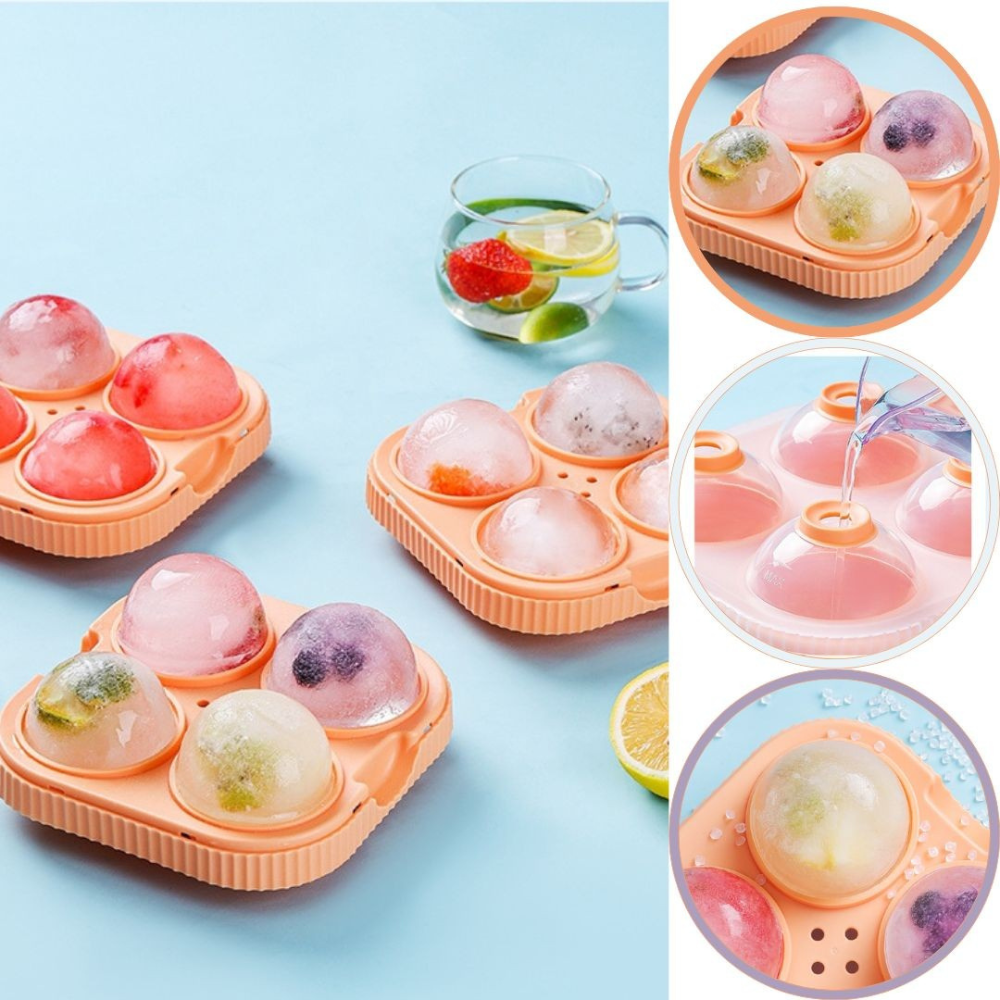 Forma de Gheata, 4 Sfere, Diametru 6.5cm, din Silicon