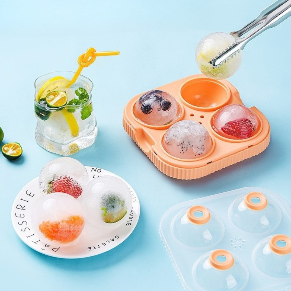 Forma de Gheata, 4 Sfere, Diametru 6.5cm, din Silicon