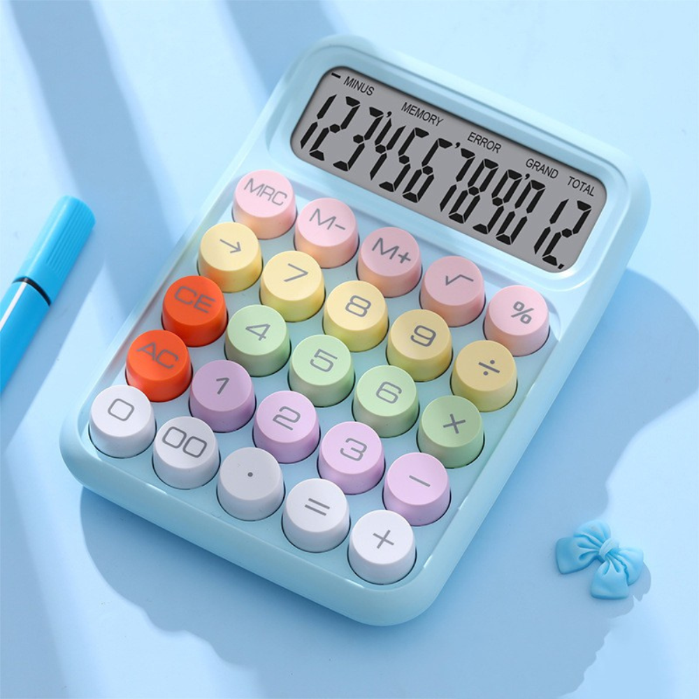 Calculator Electronic, 12 Cifre, Ecran LCD, Butoane Rotunde