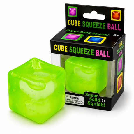 Jucarie Squishy tip Needoh, Forma Cub, Antistres Senzoriala, 5x5cm