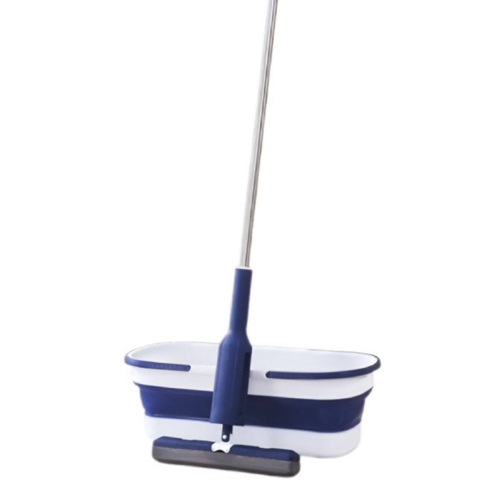 Set Mop Telescopic cu Galeata Pliabila, Burete Bumbac, Tija Reglabila, Sistem Stoarcere