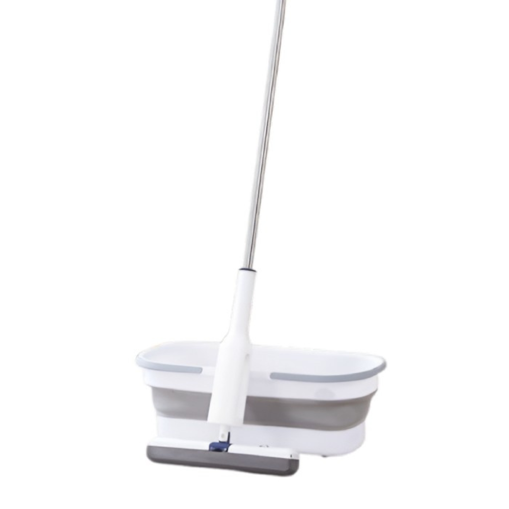 Set Mop Telescopic cu Galeata Pliabila, Burete Bumbac, Tija Reglabila, Sistem Stoarcere
